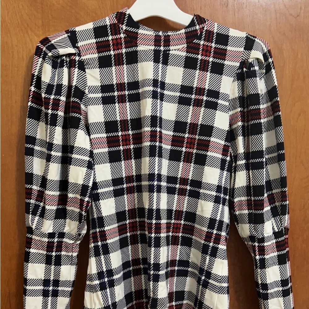 Veronica Beard Plaid Poplin Shirt size Small NWOT